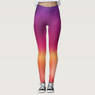 Summer Sunset Paars Sinaasappel Ombre Leggings
