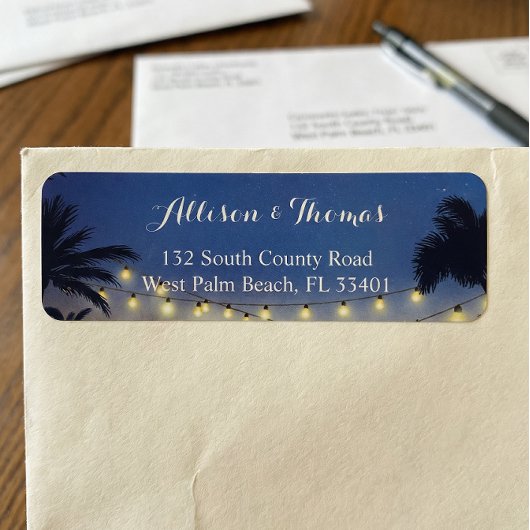 Summer Sunset Palm Beach String Lights Etiket