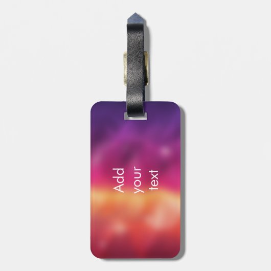 Summer Sunset Palm Trees Monogram Paars Sinaasappe Bagagelabel (Achterkant verticaal)