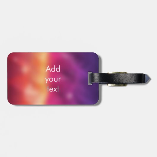 Summer Sunset Palm Trees Monogram Paars Sinaasappe Bagagelabel (Achterkant horizontaal)