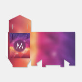 Summer Sunset Palm Trees Monogram Paars Sinaasappe Bedankdoosjes (Uitgevouwen)