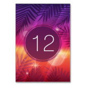 Summer Sunset Palm Trees Monogram Paars Sinaasappe Kaart (Achterkant)