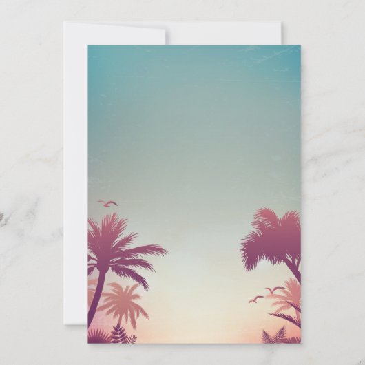 Summer Sunset Palms String Lights buitenshuis brui Kaart (Achterkant)