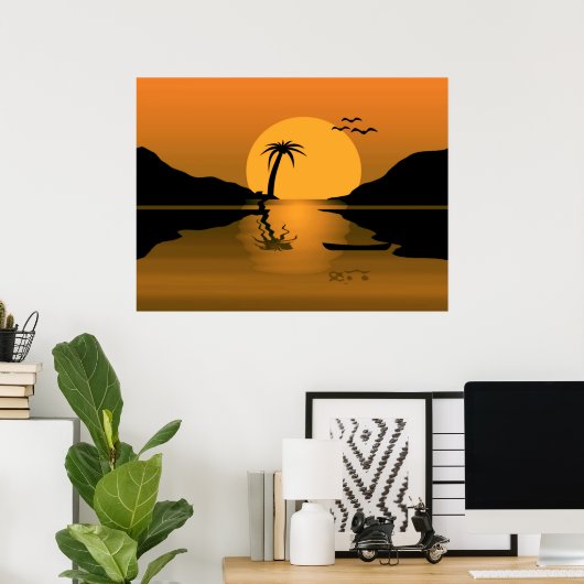 Summer Sunset Reflect Print (Thuiskantoor)