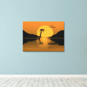 Summer Sunset reflecteert Canvas afdrukken (Insitu (Houten vloer))