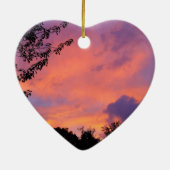 Summer Sunset Romantische Hart Ornamenten (Achterkant)