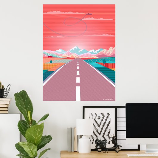 Summer Sunset Sky, Road Trip to Rocky Mountain Poster (Thuiskantoor)