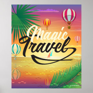 Summer Sunset Sky, Zee strand Magic Travel ART Poster