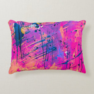 Summer Sunset Splatter Paint Abstract Accent Kussen