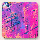 Summer Sunset Splatter Paint Abstract Bier Onderzetter (Voorkant)