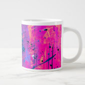 Summer Sunset Splatter Paint Abstract Grote Koffiekop (Rechts)