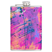 Summer Sunset Splatter Paint Abstract Heupfles (Voorkant)