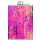 Summer Sunset Splatter Paint Abstract Heupfles (Achterkant)