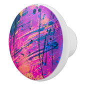 Summer Sunset Splatter Paint Abstract Keramische Knop (Rechts)