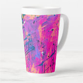 Summer Sunset Splatter Paint Abstract Latte Mok (Rechterhoek)