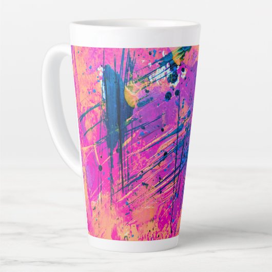 Summer Sunset Splatter Paint Abstract Latte Mok (Linkerhoek)
