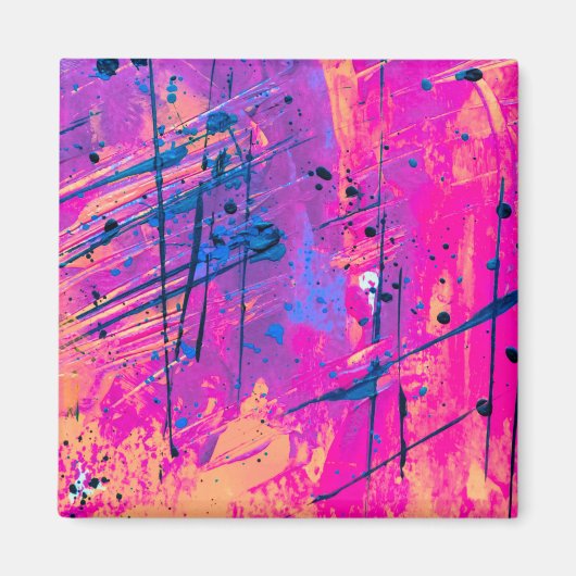 Summer Sunset Splatter Paint Abstract Magneet (Voorkant)