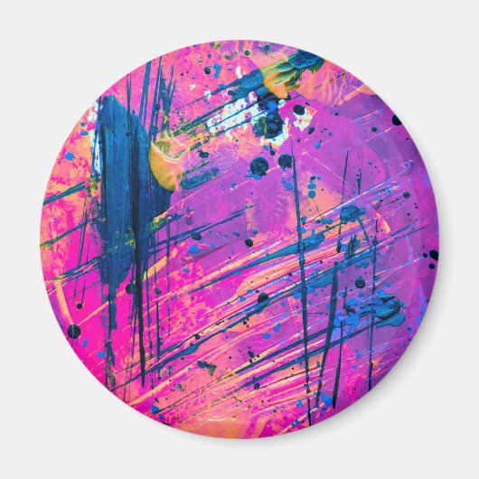 Summer Sunset Splatter Paint Abstract Magneet (Voorkant)