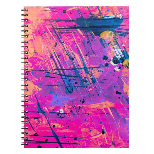 Summer Sunset Splatter Paint Abstract Notitieboek (Voorkant)