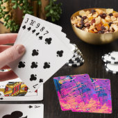 Summer Sunset Splatter Paint Abstract Pokerkaarten (Insitu)