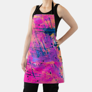 Summer Sunset Splatter Paint Abstract Schort