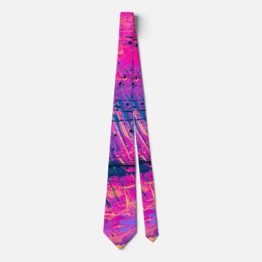 Summer Sunset Splatter Paint Abstract Stropdas (Voorkant)