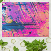 Summer Sunset Splatter Paint Abstract Theedoek (Gevouwen)