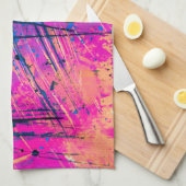 Summer Sunset Splatter Paint Abstract Theedoek (Quarter Fold)