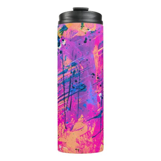Summer Sunset Splatter Paint Abstract Thermosbeker (Voorkant)