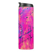 Summer Sunset Splatter Paint Abstract Thermosbeker (Geroteerd rechts)