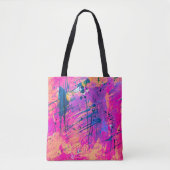 Summer Sunset Splatter Paint Abstract Tote Bag (Voorkant)