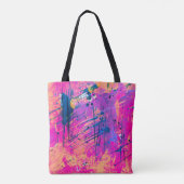 Summer Sunset Splatter Paint Abstract Tote Bag (Achterkant)
