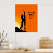 Summer Sunset Surfer Girl Single Fin Soul Poster (Keuken)