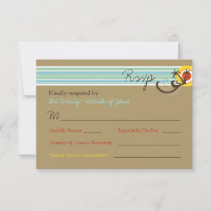 Summer Sunset Tropical Beach Wedding RSVP Card