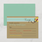 Summer Sunset Tropical Beach Wedding RSVP Card Kaartje (Voorkant / Achterkant)