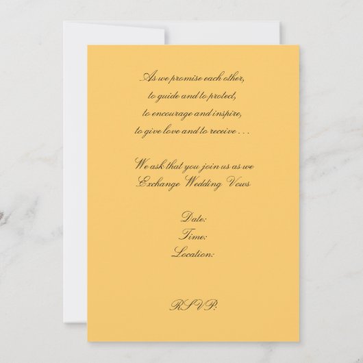 Summer Sunset, uitnodiging voor Tropische bruiloft (Achterkant)