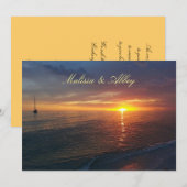 Summer Sunset, uitnodiging voor Tropische bruiloft (Voorkant / Achterkant)