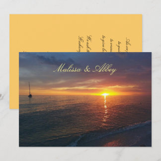 Summer Sunset, uitnodiging voor Tropische bruiloft