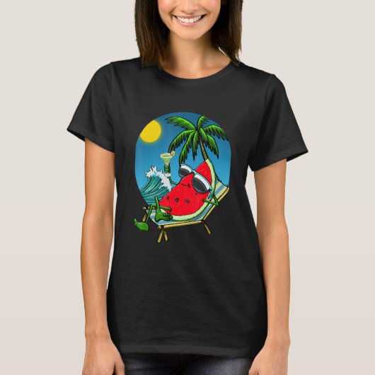 Summer Sunset Watermelon Women Water Fruit Love T-shirt (Voorkant)