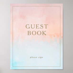 Summer Sunset Waterverf Guest Book Sign Poster