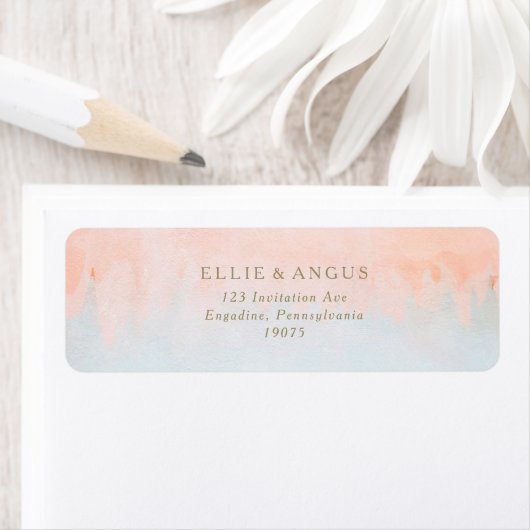 Summer Sunset Waterverf Return Address Label (Insitu)