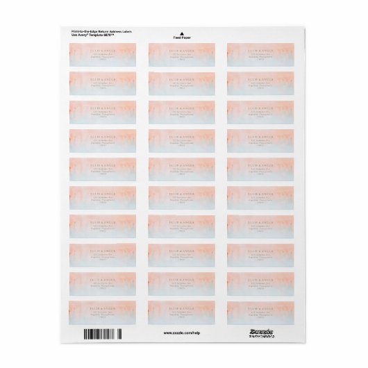 Summer Sunset Waterverf Return Address Label (Full Sheet)