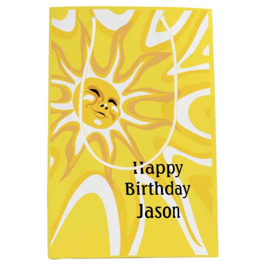 Summer Sunshine Birthday Med Sun Gift Bag Medium Cadeauzakje (Voorkant)