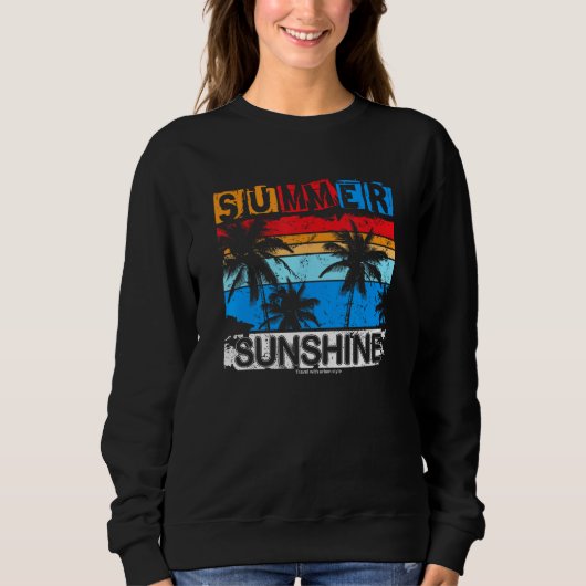 Summer Sunshine Feelings Beach Palm Trees Holiday  Trui (Voorkant)