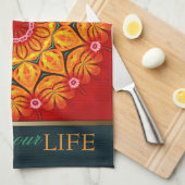 Summer Sunshine Floral Custom Quote Towel Theedoek (Quarter Fold)