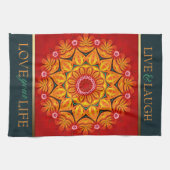Summer Sunshine Floral Custom Quote Towel Theedoek (Horizontaal)