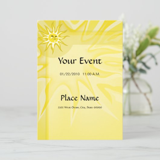 Summer Sunshine Invitation Basic Paper 5x7 Kaart (Staand voorkant)