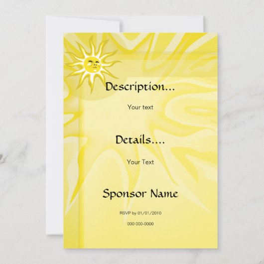 Summer Sunshine Invitation Basic Paper 5x7 Kaart (Achterkant)