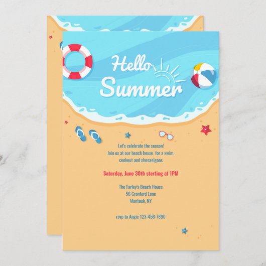 Summer Sunshine Kaart (Voorkant / Achterkant)