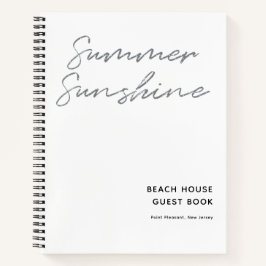 Summer Sunshine Minimalist Beach House Gastenboek Notitieboek